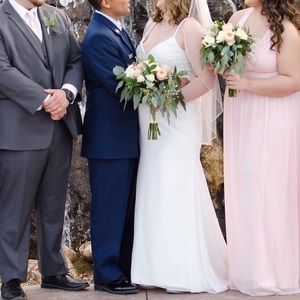 Petal pink bridesmaids dress
